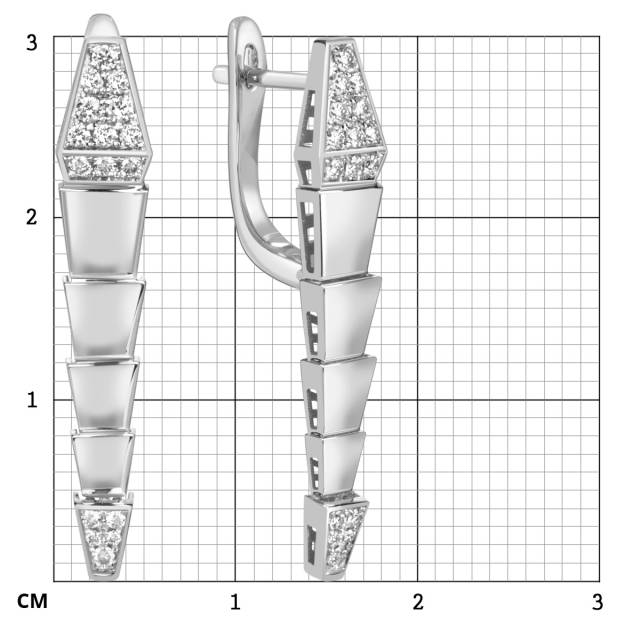 Серьги из белого золота с бриллиантами (061000)
