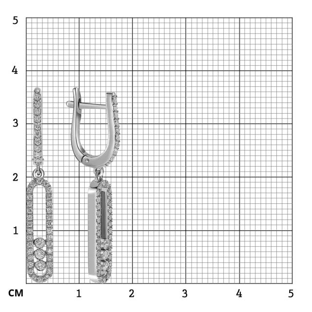 Серьги из белого золота с бриллиантами (061059)