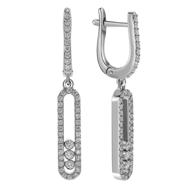 Серьги из белого золота с бриллиантами (061059)