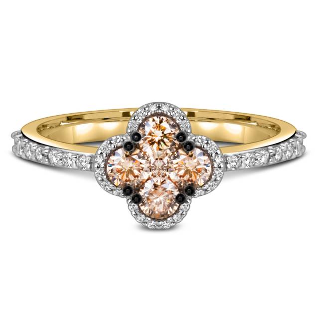 Кольцо из жёлтого золота с бриллиантами (061113)