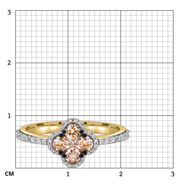 Кольцо из жёлтого золота с бриллиантами (061113)