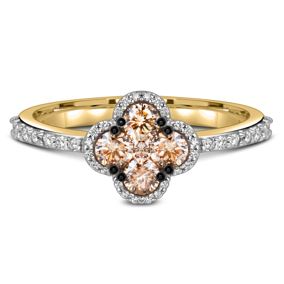 Кольцо из жёлтого золота с бриллиантами (061113)