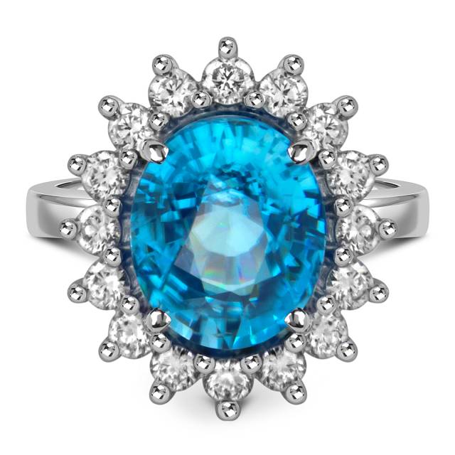 Кольцо из белого золота с бриллиантами и старлитом (059497)