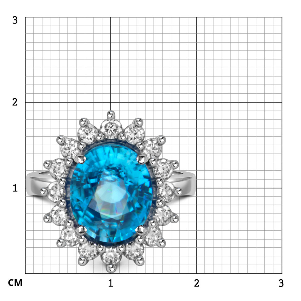 Кольцо из белого золота с бриллиантами и старлитом (059497)