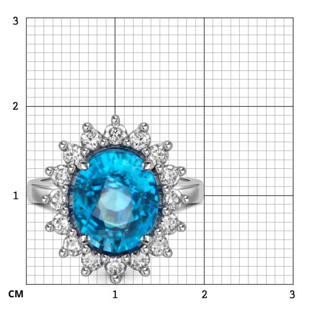 Кольцо из белого золота с бриллиантами и старлитом (059497)