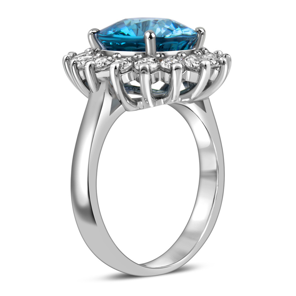 Кольцо из белого золота с бриллиантами и старлитом (059497)