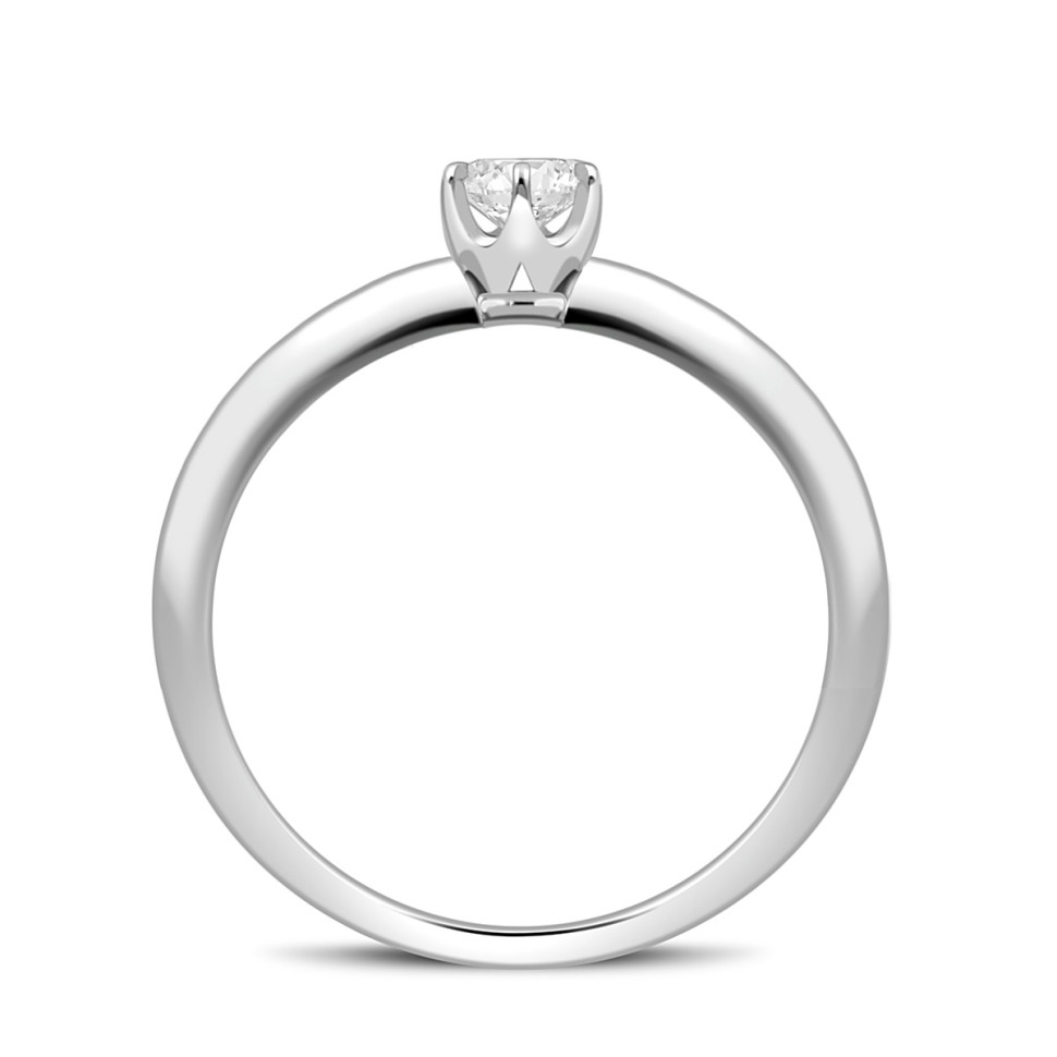 Помолвочное кольцо из платины с бриллиантом (045748)