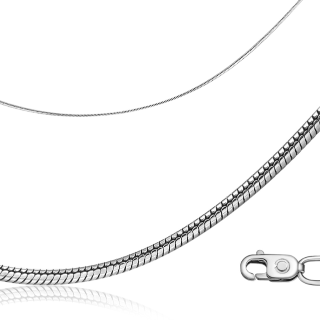 Цепь из белого золота, плетение "Снейк" (054345)