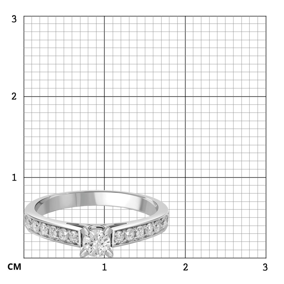 Помолвочное кольцо из белого золота с бриллиантами (042399)
