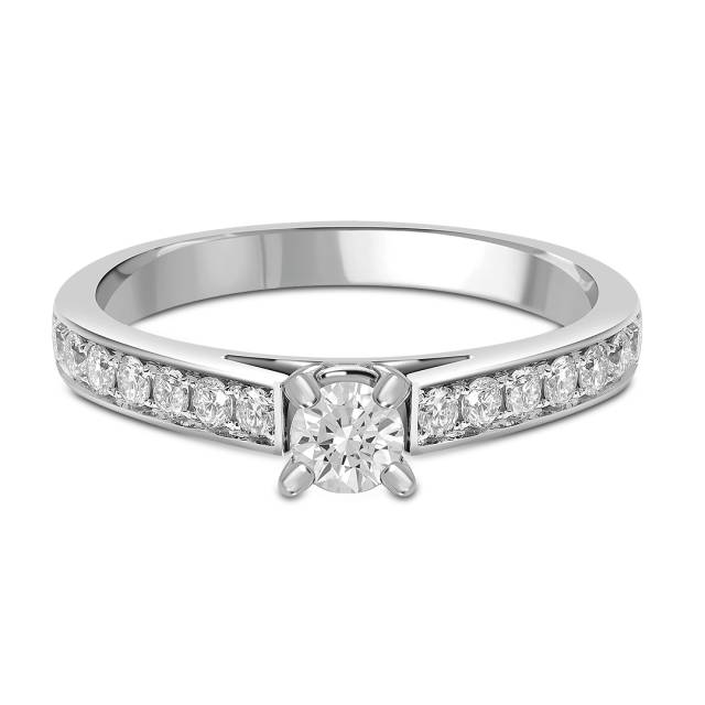 Помолвочное кольцо из белого золота с бриллиантами (042399)