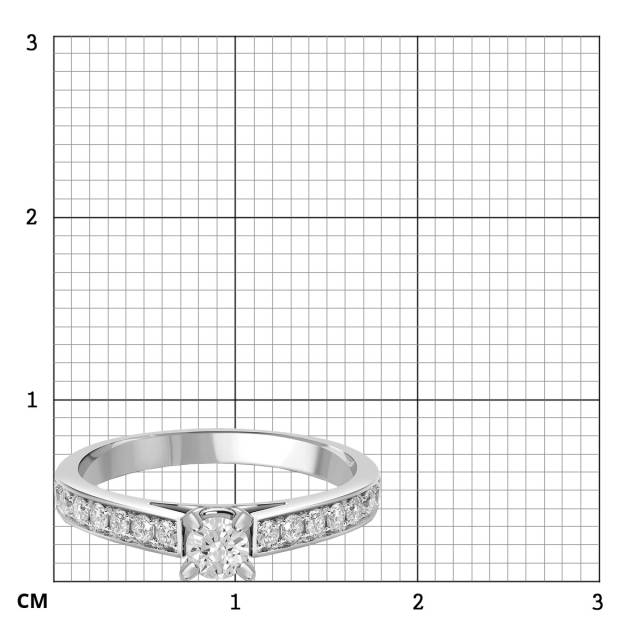 Помолвочное кольцо из белого золота с бриллиантами (042399)