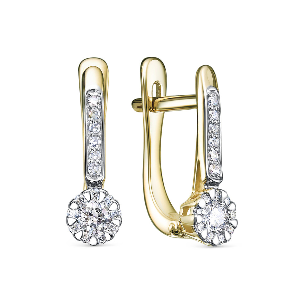 Серьги из жёлтого золота с бриллиантами (054747)