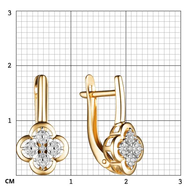 Серьги из жёлтого золота с бриллиантами (059623)