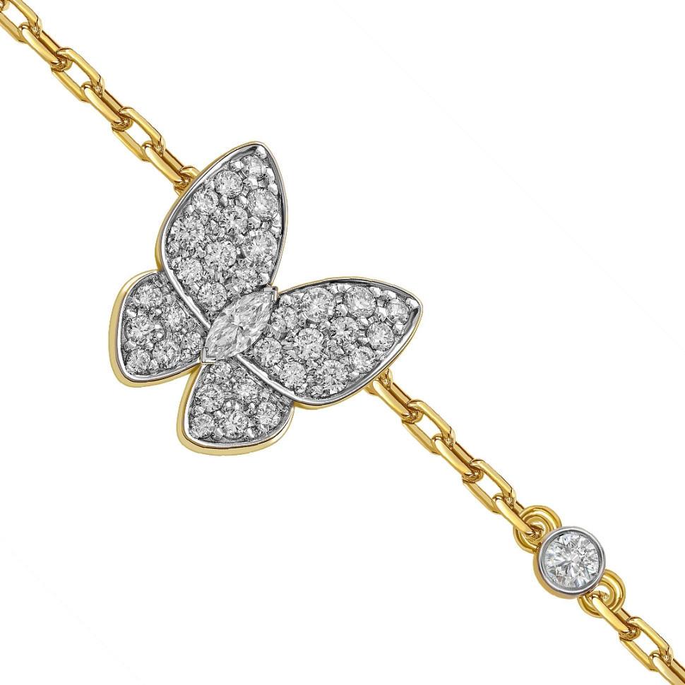 Браслет из жёлтого золота с бриллиантами 