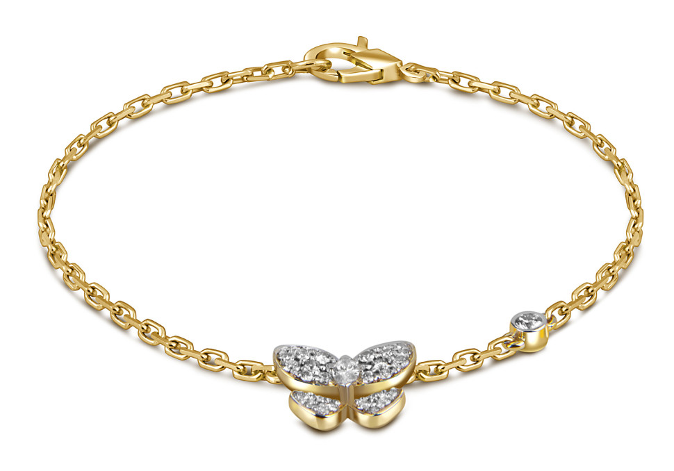 Браслет из жёлтого золота с бриллиантами 