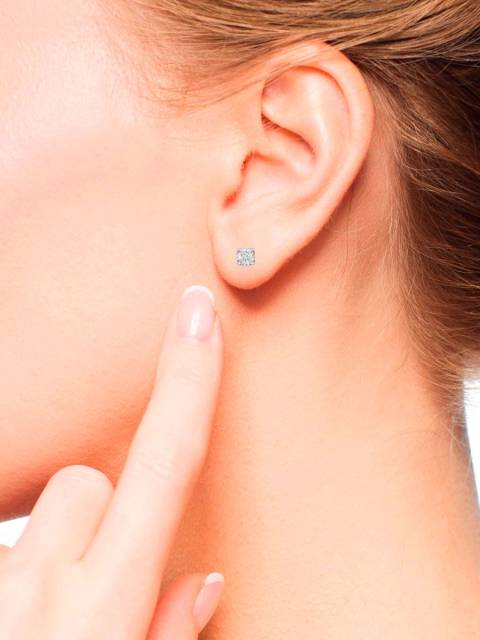 Серьги пусеты из платины с бриллиантами (044338)