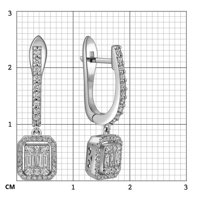 Серьги из белого золота с бриллиантами (055567)