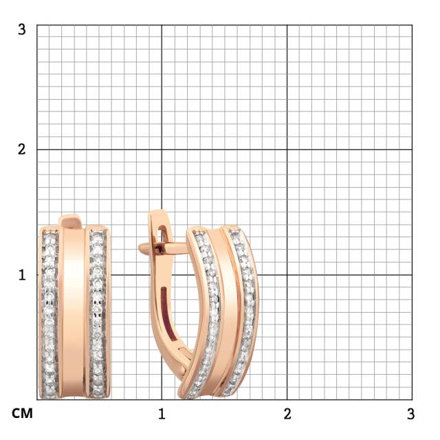Серьги из красного золота с бриллиантами (024022)