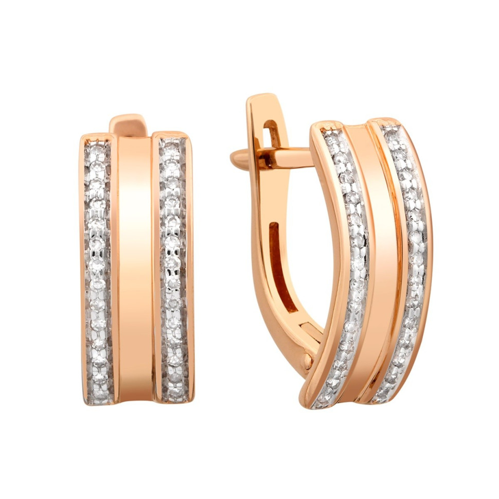 Серьги из красного золота с бриллиантами (024022)