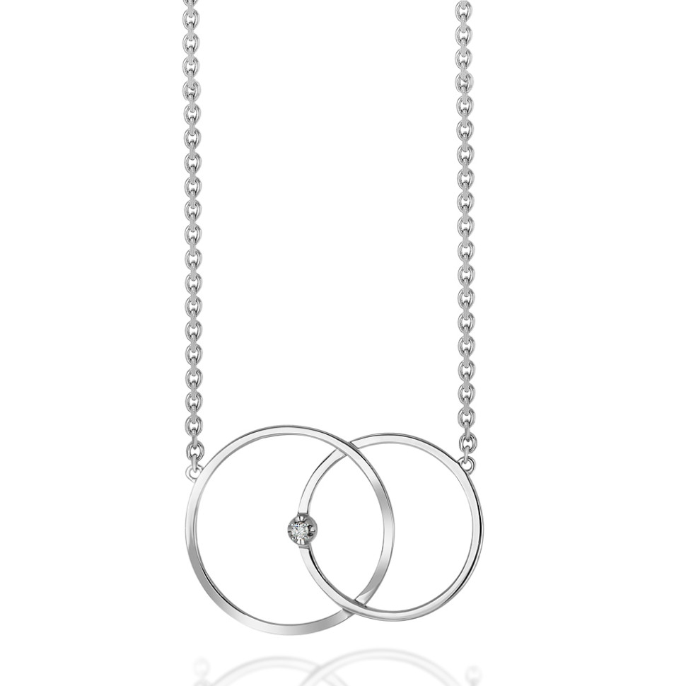 Колье из белого золота с бриллиантом (049961)