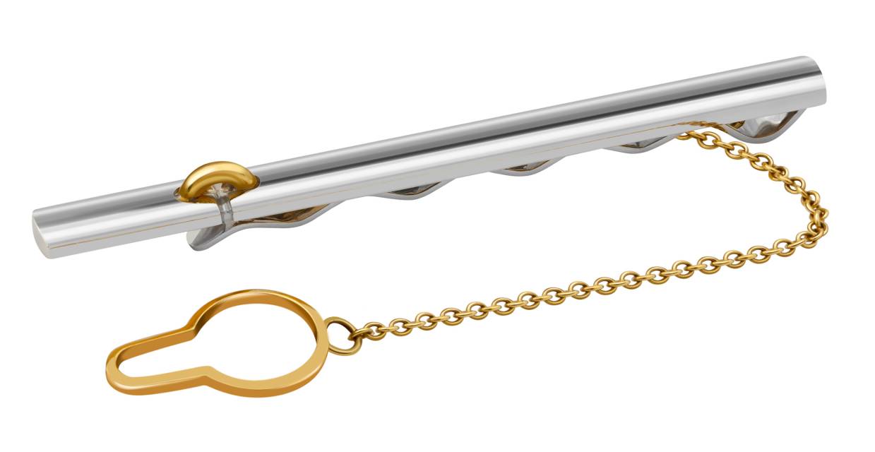 Зажим для галстука из комбинированного золота (029961)