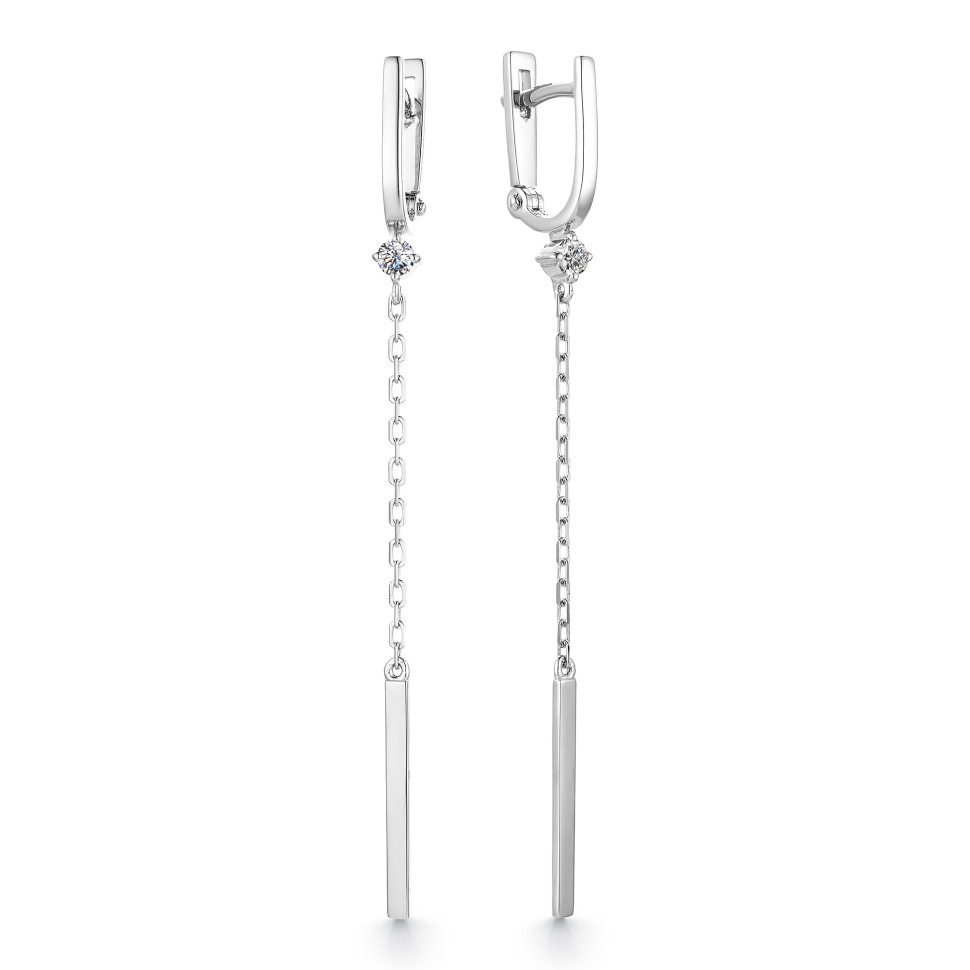 Серьги из белого золота с бриллиантами (049982)