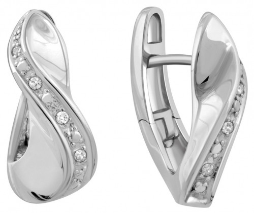 Серьги из серебра с фианитами 