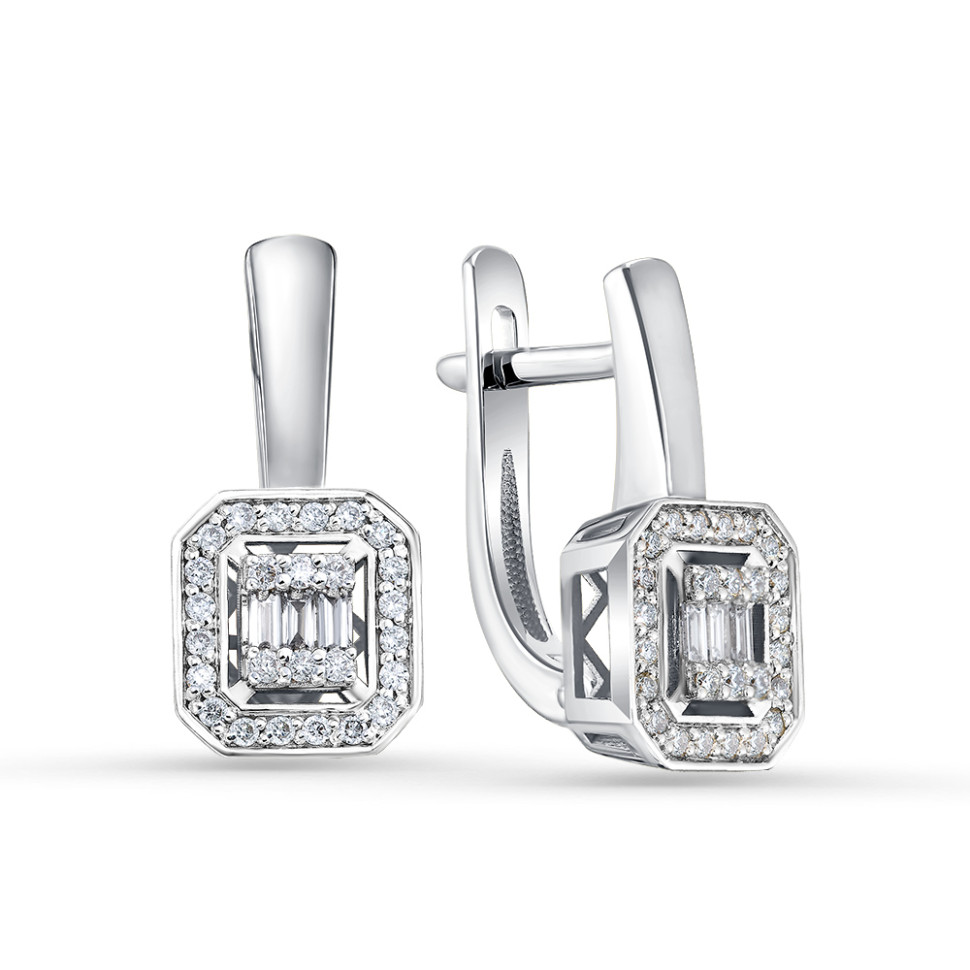 Серьги из белого золота с бриллиантами (060866)