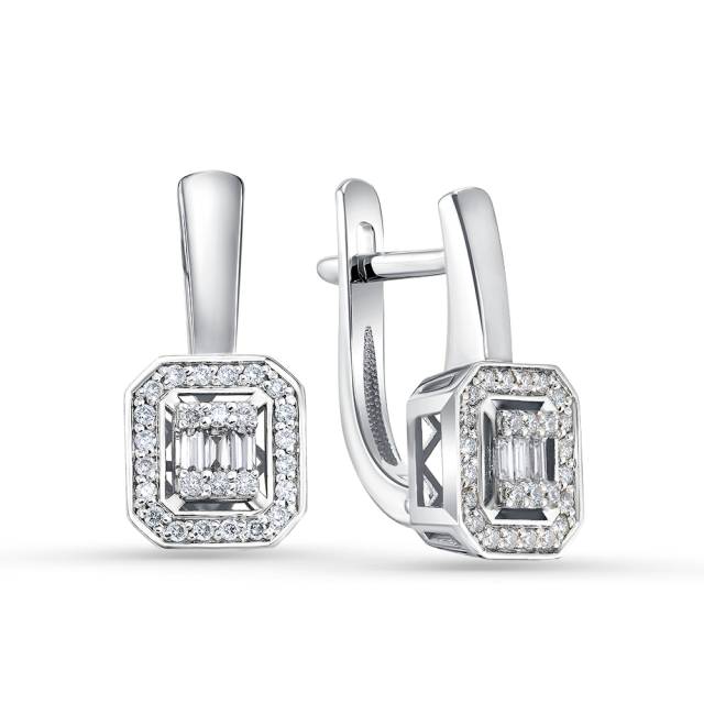 Серьги из белого золота с бриллиантами (060866)