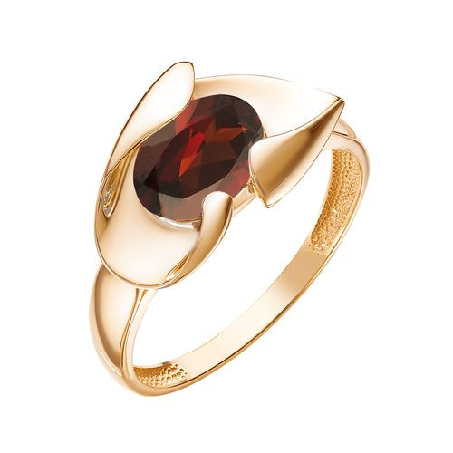 Кольцо из красного золота с гранатом (040264)