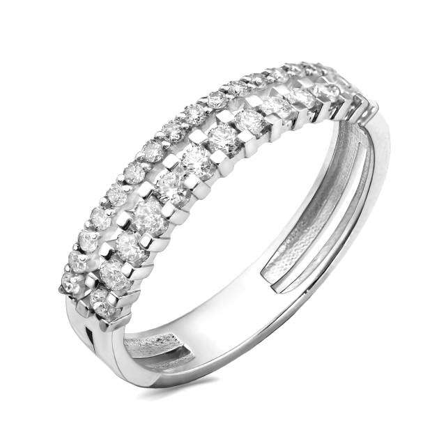 Кольцо из белого золота с бриллиантами  (061723)