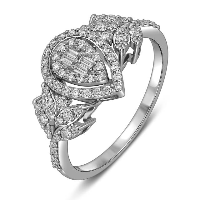 Кольцо из белого золота с бриллиантами (063728)