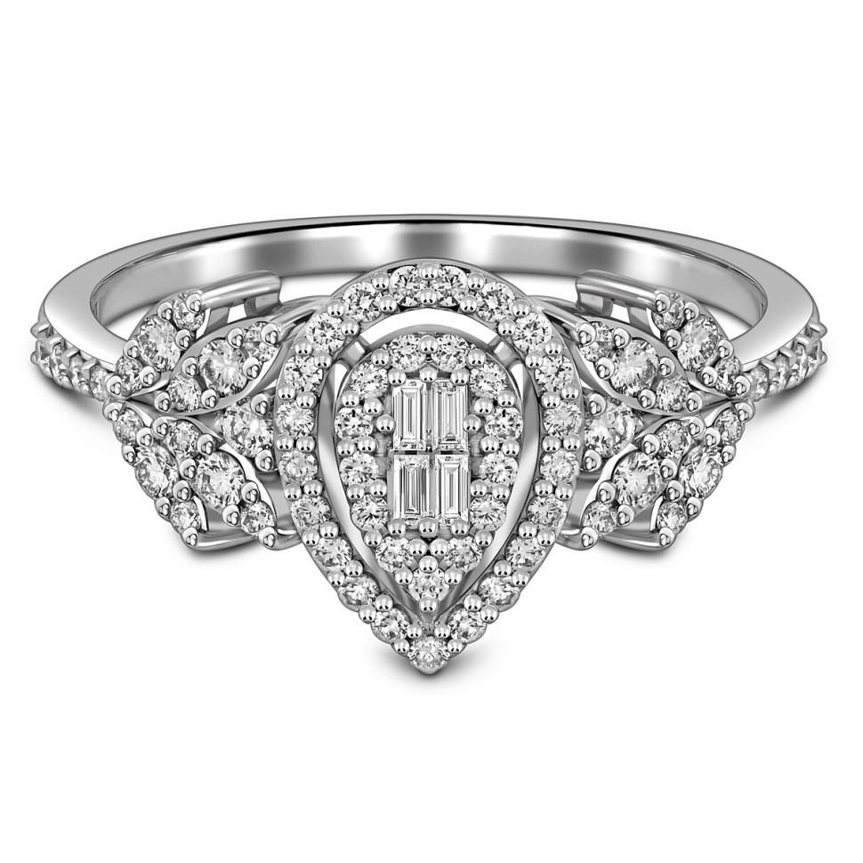 Кольцо из белого золота с бриллиантами (063728)