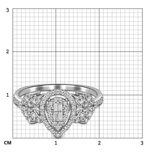 Кольцо из белого золота с бриллиантами (063728)
