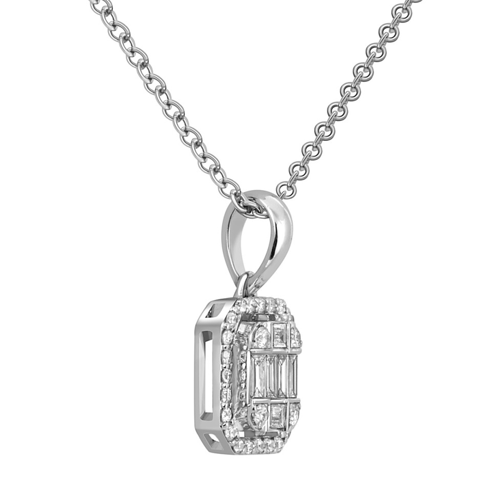 Кулон из белого золота с бриллиантами (049065)