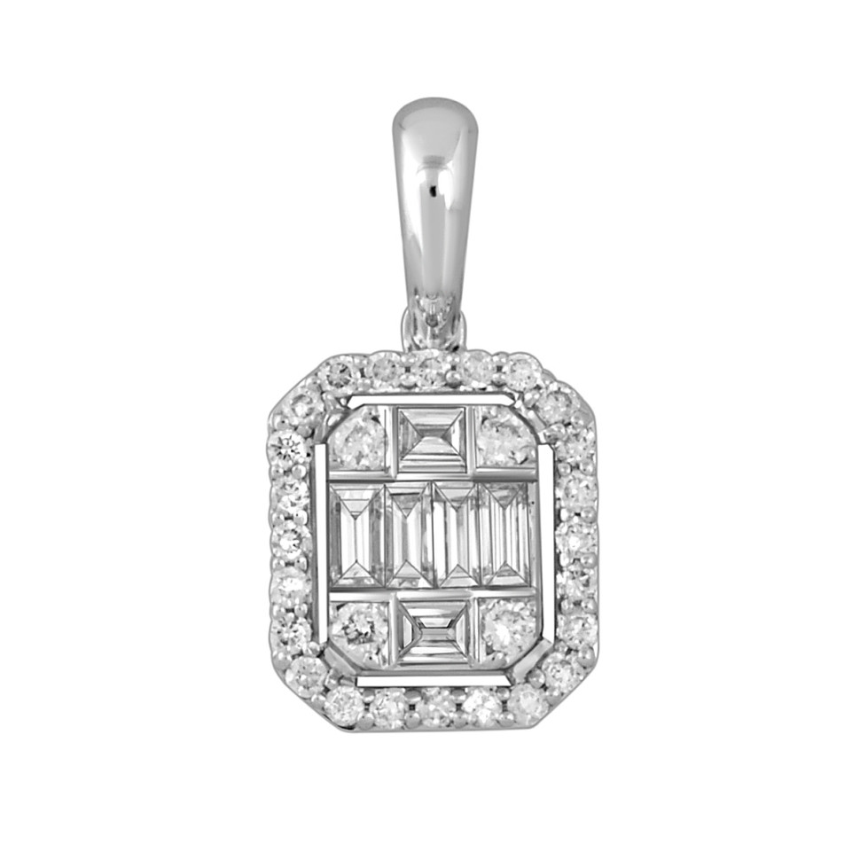 Кулон из белого золота с бриллиантами (049065)