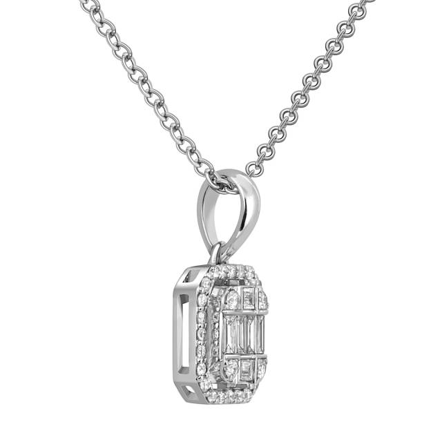 Кулон из белого золота с бриллиантами (049065)