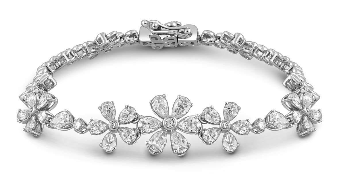 Браслет из белого золота с бриллиантами (054451)