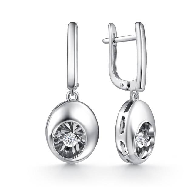 Серьги из белого золота с бриллиантами (061029)