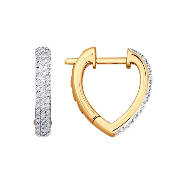 Серьги из комбинированного золота с бриллиантами (025122)