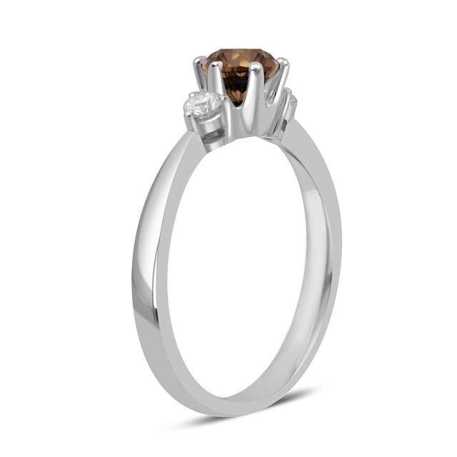Помолвочное кольцо из белого золота с бриллиантами Fancy brown (048172)