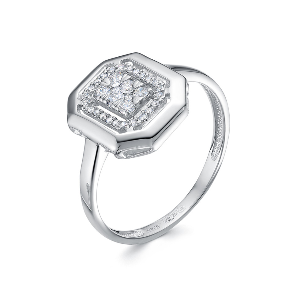 Кольцо из белого золота с бриллиантами (060406)