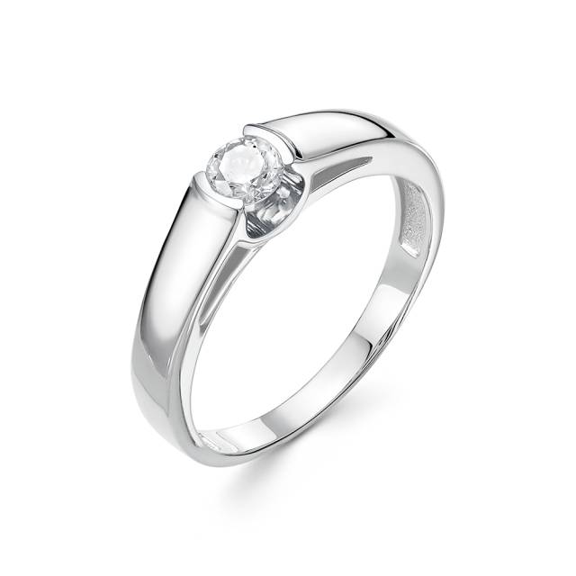 Помолвочное кольцо из белого золота с бриллиантом (047497)