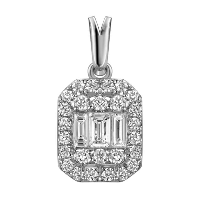 Кулон из белого золота с бриллиантами (055579)