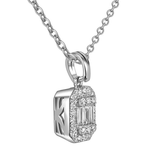 Кулон из белого золота с бриллиантами (055579)