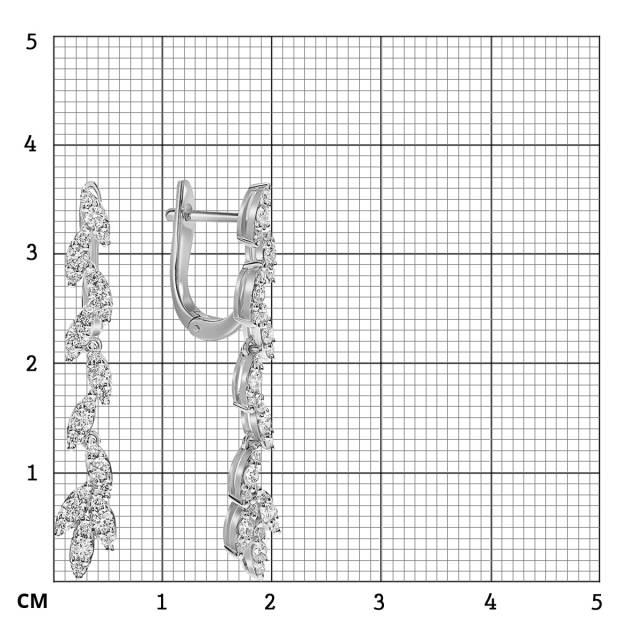 Серьги из белого золота с бриллиантами  (061646)
