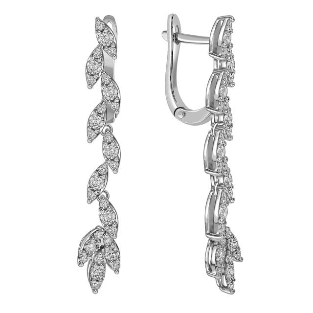 Серьги из белого золота с бриллиантами  (061646)