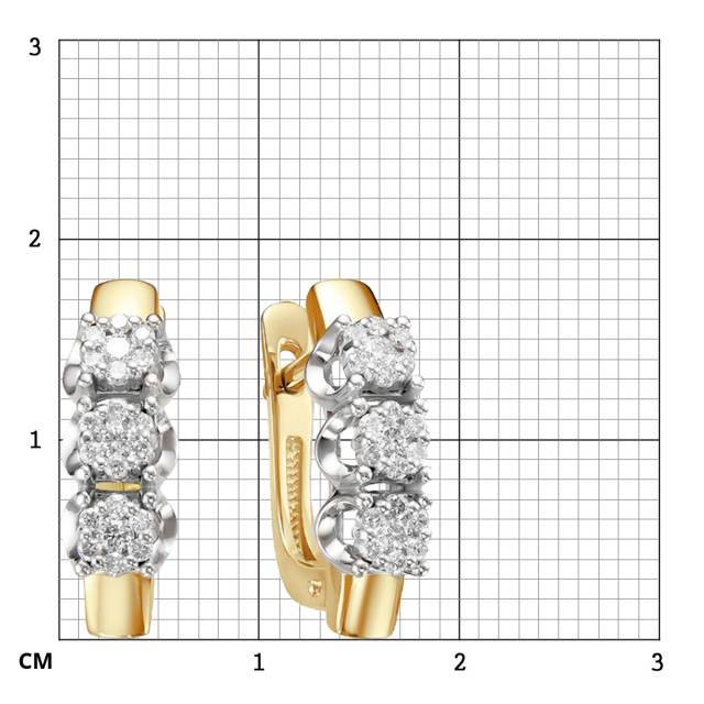 Серьги из жёлтого золота с бриллиантами (057617)