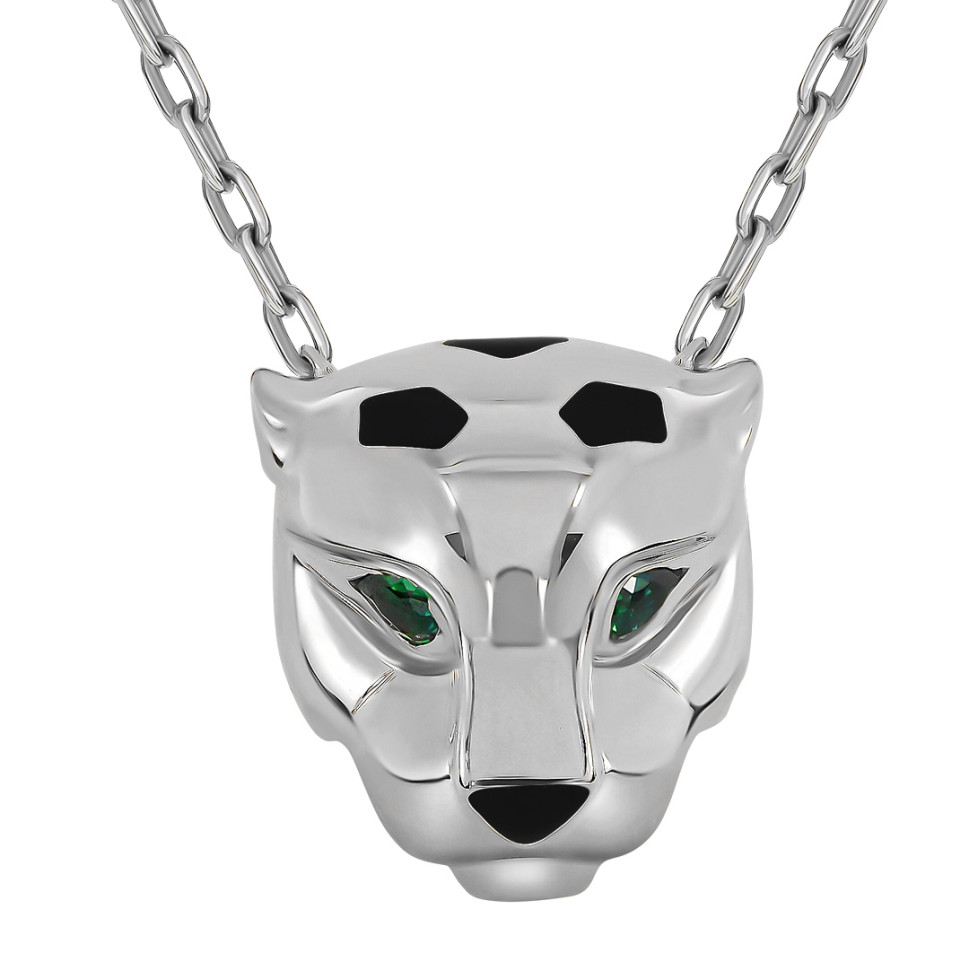 Колье из белого золота с цирконами (060536)