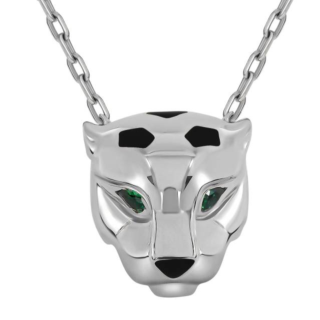 Колье из белого золота с цирконами (060536)